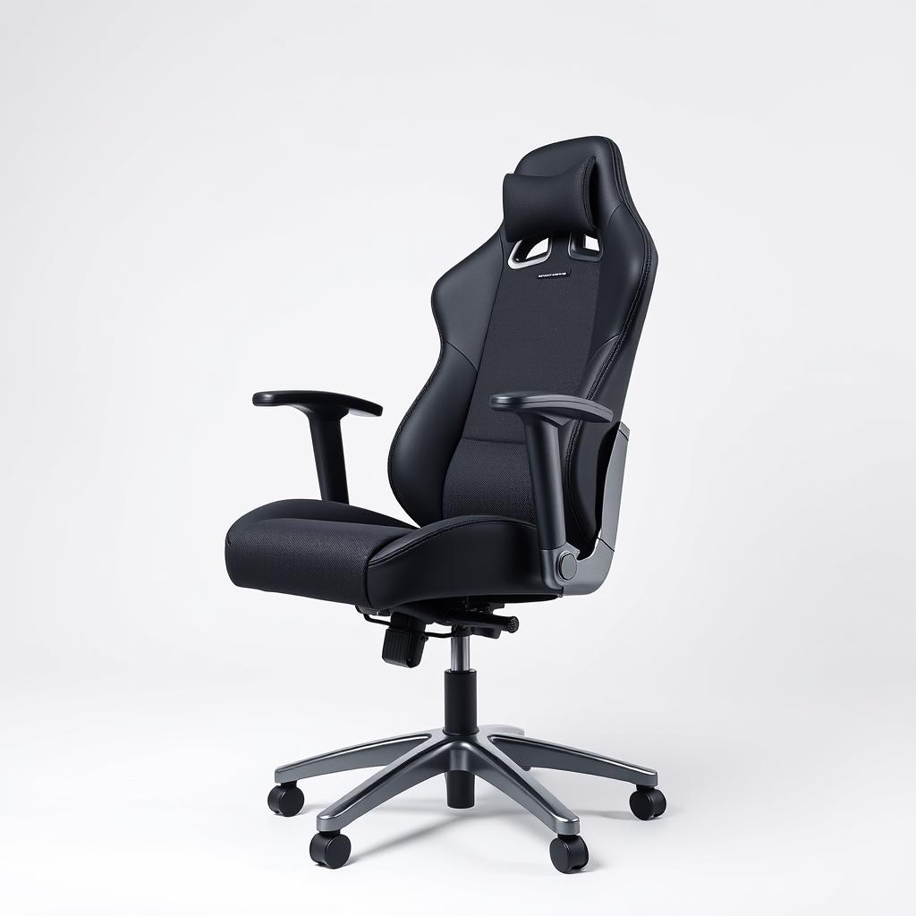 create ared-black office, and ergonomic gaming chair on a white background.